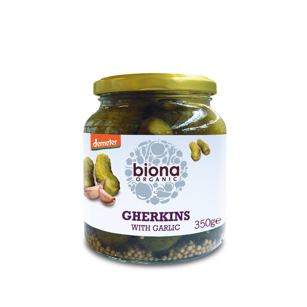 Biona Organic Gherkins with Garlic