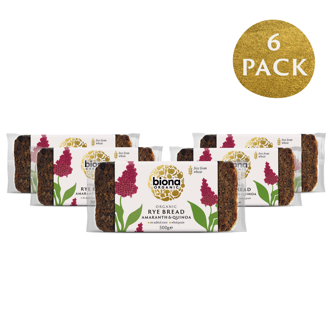 Biona Organic Rye Bread - Amaranth & Quinoa - 6 pack